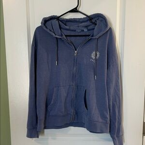 Roxy lightweight blue zip up hoodie